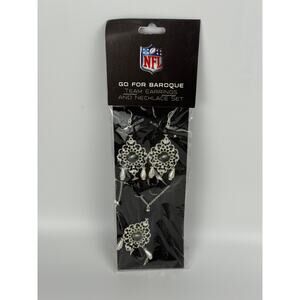 NFL Womens Baroque Team Earring & Necklace Set Philadelphia Eagles Silver One Sz